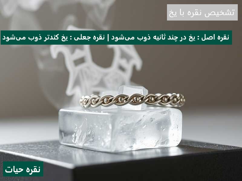 تشخیص نقره اصل با یخ
