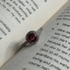 انگشتر نقره زنانه نگین سرخ ایتالیایی با عیار 925 و آبکاری رودیوم