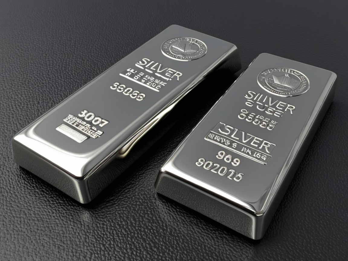 اونس نقره چیست – نمایش شمش نقره و واحد Troy Ounce شمش نقره به‌عنوان نماد اونس تروی؛ نشان‌دهنده وزن استاندارد ۳۱.۱۰۳ گرم برای هر اونس نقره در بازار جهانی