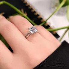 انگشتر دو تکه نقره نگین دار زنانه و دخترانه