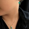 نیم ست نقره زنانه و دخترانه نگین آبی