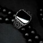 انگشتر نقره با سنگ اونیکس یا روح
