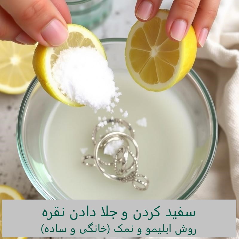 سفید کردن و جلا دادن نقره با روش آبلیمو و نمک خانگی