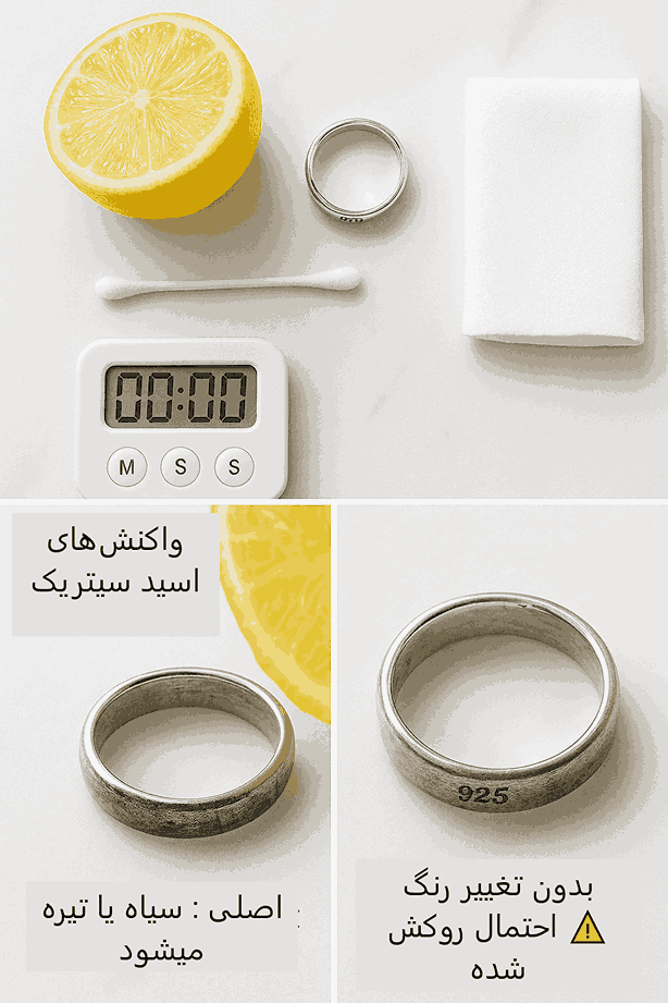 اسان ترین روش تشخیص نقره اصل - تشخیص نقره با آبلیمو ساده و دقیق