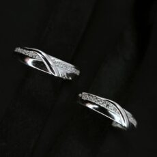 حلقه ست سر عقدی در خاص عیار 925 با روکش طلا سفید