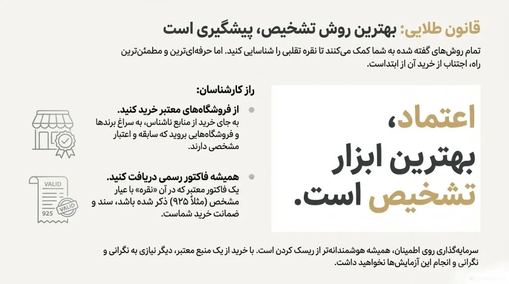 تصویر راهنمای انتخاب فروشگاه معتبر نقره مثل گالری حیات با تاکید بر دریافت فاکتور رسمی و تضمین اصالت نقره ۹۲۵