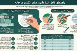 راهنمای کامل تعیین سایز انگشتر نقره زنانه و مردانه در خانه