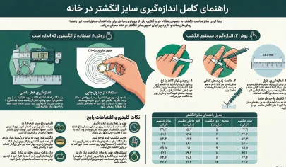 راهنمای کامل تعیین سایز انگشتر نقره زنانه و مردانه در خانه