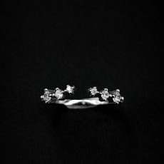 لیلی انگشتری خاص و جذاب نقره 925 عیار با روکش طلا سفید و فری سایز